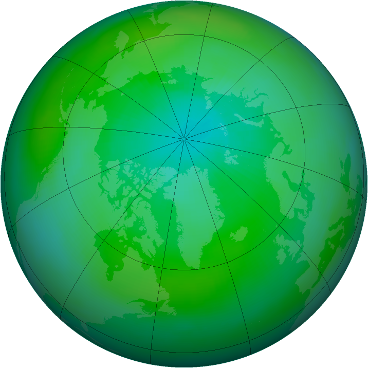 Arctic ozone map for September 1979